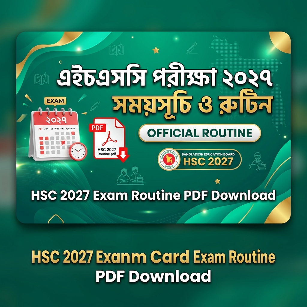 এইচএসসি পরীক্ষা ২০২৭ সময়সূচি ও রুটিন - HSC 2027 Exam Routine PDF Download